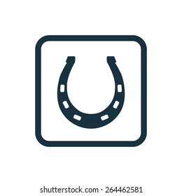Horseshoe icon Rounded squares button, on white background 