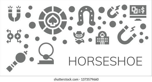 horseshoe icon set. 11 filled horseshoe icons.  Simple modern icons about  - Magnets, Casino, Magnet, Cowboy, Bladder pipe, Horseshoe, Magnetism, Gambling