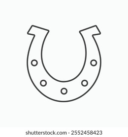 Horseshoe icon set in blackthin line style.