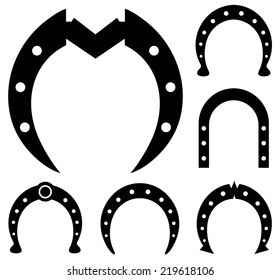 Horseshoe icon set. Isolated horseshoe on white background