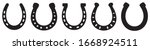 Horseshoe icon set. Luck symbol. Vector