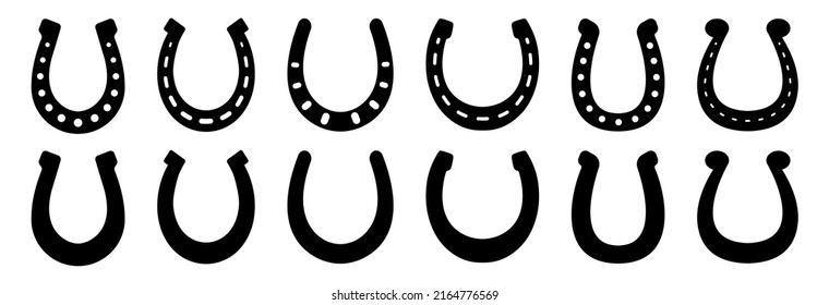 Horseshoe icon set. Luck symbol or fortune icon