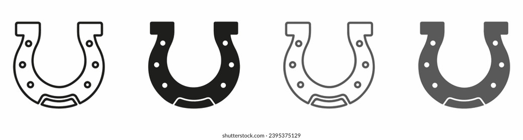 Horseshoe icon set. Luck symbol. Vector Illustration. Vector Graphic. EPS 10