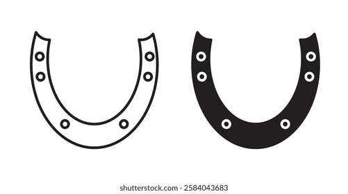 Horseshoe icon set in thin line. vector illustrations for web