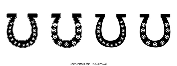 horseshoe icon set, horseshoe vector set sign symbol