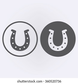 Horseshoe icon sets in circle . Vector illustration