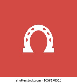 horseshoe icon. sign design. red background