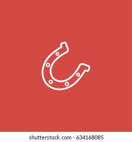 horseshoe icon. sign design. red background