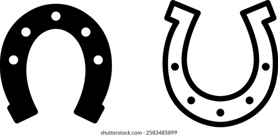 Horseshoe Icon Sign – Luck And Western Vector Symbol Set