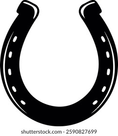 Horseshoe icon silhouette. Black silhouette of horseshoe vector design