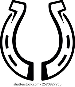 Horseshoe icon silhouette. Black silhouette of horseshoe vector design