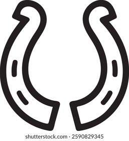 Horseshoe icon silhouette. Black silhouette of horseshoe vector design