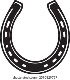 Horseshoe icon silhouette. Black silhouette of horseshoe vector design