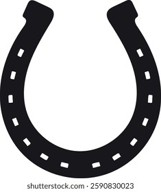 Horseshoe icon silhouette. Black silhouette of horseshoe vector design