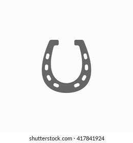 Horseshoe icon. Silhouette horseshoe. Horseshoe isolated on background