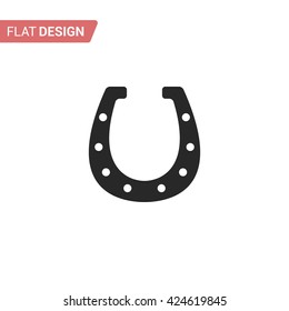 Horseshoe icon. Silhouette horseshoe. Horseshoe isolated on background