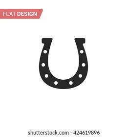 Horseshoe icon. Silhouette horseshoe. Horseshoe isolated on background