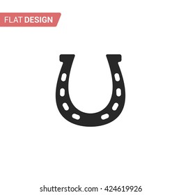 Horseshoe icon. Silhouette horseshoe. Horseshoe isolated on background