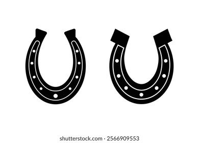 Horseshoe icon silhouette vector illustration.