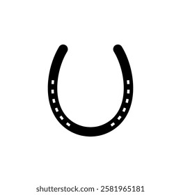 Horseshoe icon silhouette vector illustration.