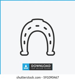 Horseshoe icon. Simple outline Horseshoe vector icon. On white background.