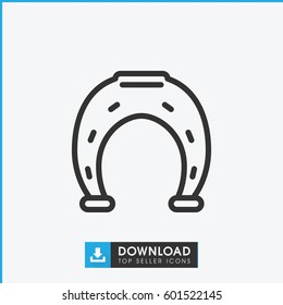 horseshoe icon. simple outline horseshoe vector icon. on white background.