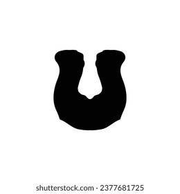 Horseshoe icon. Simple style horseshoe poster background symbol. Horseshoe brand logo design element. Horseshoe t-shirt printing. Vector for sticker.