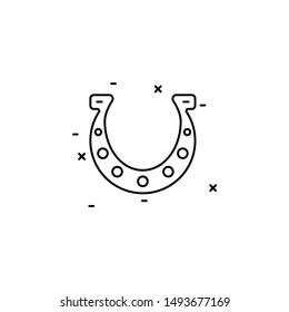 horseshoe icon. Simple thin line, outline vector of Agriculture icons for UI and UX, website or mobile application