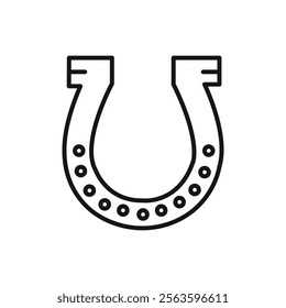 Horseshoe icon Simple thin line flat symbol