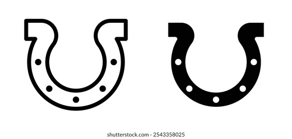 Horseshoe icon symbol collection on white background.