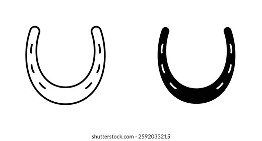 Horseshoe icon symbol collection on white background.