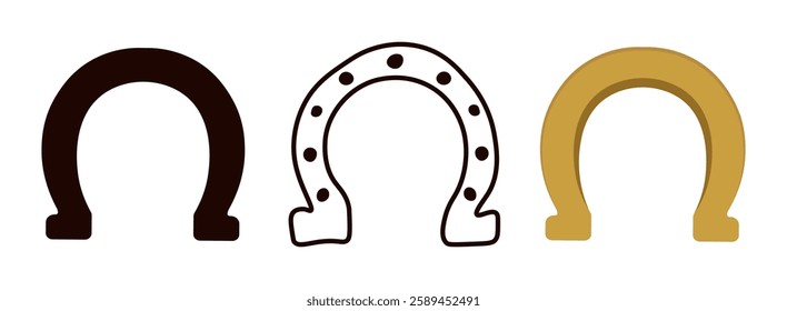 Horseshoe icon. Symbol for good luck. Horse, donkey hoof care. EPS10