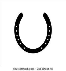 Horseshoe icon symbol silhouette isolated on white background. vector  illustration