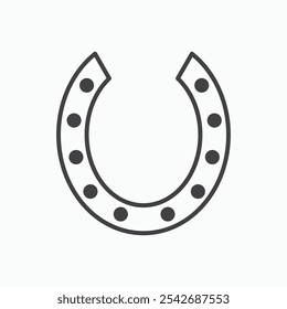 Horseshoe icon in thin black lines