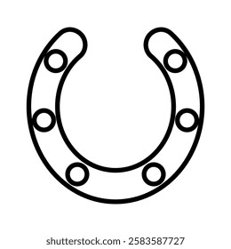 Horseshoe icon in thin line style