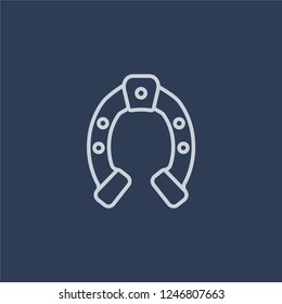 Horseshoe icon. Trendy flat vector Horseshoe icon on dark blue background from Desert  collection
