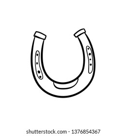 horseshoe icon vector doodle 