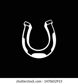 horseshoe icon vector doodle flat black