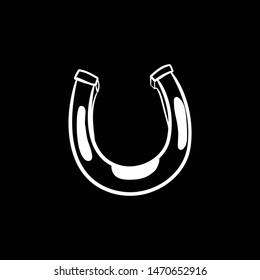 horseshoe icon vector doodle flat black
