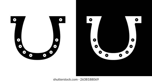 Horseshoe icon Vector in flat style. Collection silhouettes