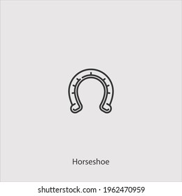 horseshoe icon vector icon.Editable stroke.linear style sign for use web design and mobile apps,logo.Symbol illustration.Pixel vector graphics - Vector