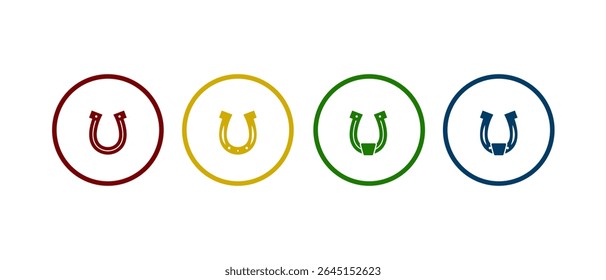 horseshoe icon vector illustration. horseshoe icon in different color design.	