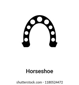 Horseshoe icon vector isolated on white background, logo concept of Horseshoe sign on transparent background, filled black symbol