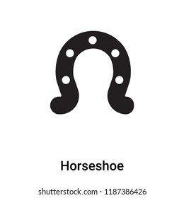 Horseshoe icon vector isolated on white background, logo concept of Horseshoe sign on transparent background, filled black symbol
