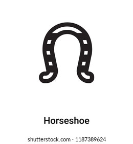 Horseshoe icon vector isolated on white background, logo concept of Horseshoe sign on transparent background, filled black symbol