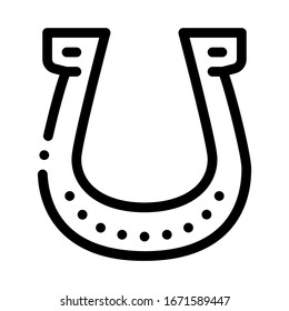 Horseshoe Icon Vector. Outline Horseshoe Sign. Isolated Contour Symbol Illustration