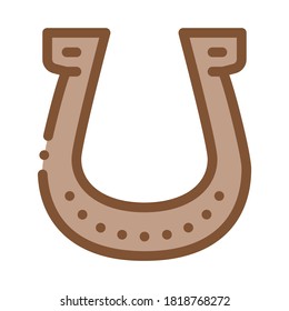 Horseshoe Icon Vector. Outline Horseshoe Sign. Isolated Contour Symbol Illustration