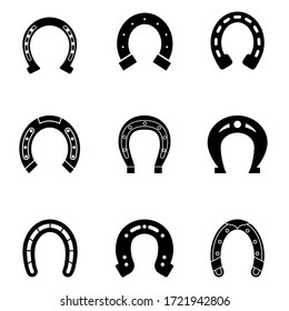 Horseshoe icon vector set. Luck illustration sign collection. Fortune symbol. 