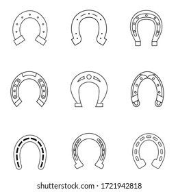 Horseshoe icon vector set. Luck illustration sign collection. Fortune symbol. 