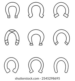 Horseshoe icon vector set. Luck illustration sign collection. Fortune symbol. 